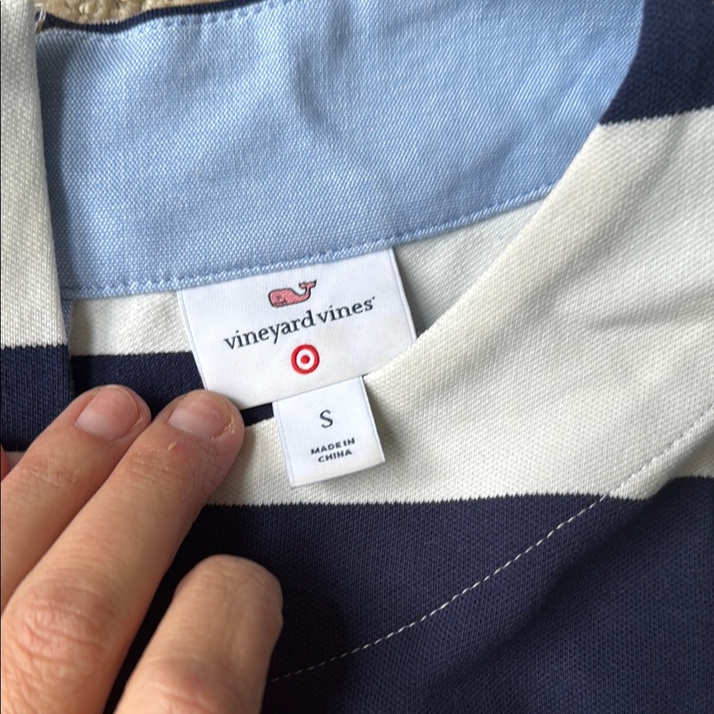 Vineyard Vines for Target Blue and White Sleeveless Sheath Dress - Picture 3 of 5
